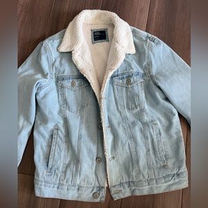 Light Demin Faux Fur coat